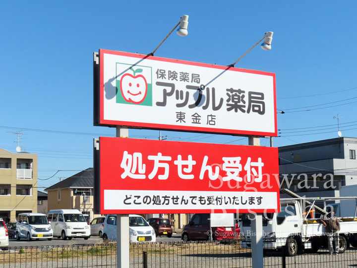 アップル薬局様 LED照明壁面看板・自立看板 新規開業実績5