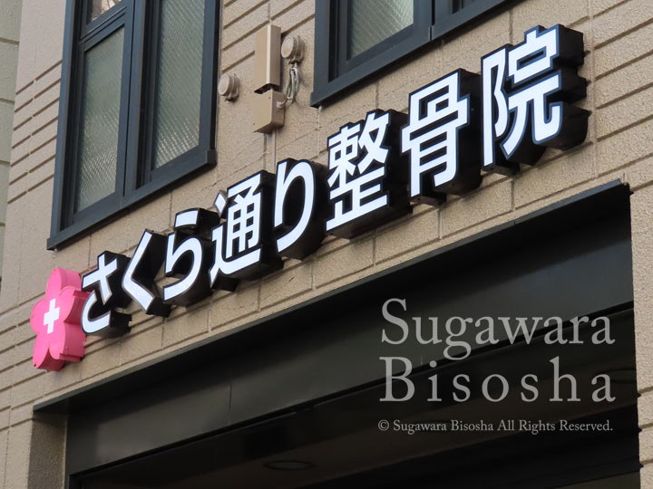 さくら通り整骨院・接骨院様　プレミアムLED表面発光文字　リニューアル実績5